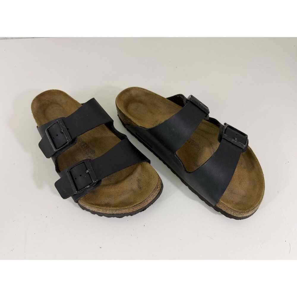 Birkenstock Arizona Birko-Flor Black Sandal Two Strap EU 41 W10-10.5 M8-8.5 - Picture 2 of 12
